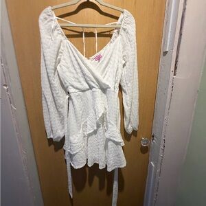 Miami White Textured Dress